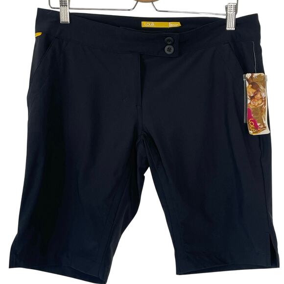 NWT Lole Womens Bermuda Shorts Active Golf Walking Biking Navy Size 8 MSRP $65 - Picture 1 of 6